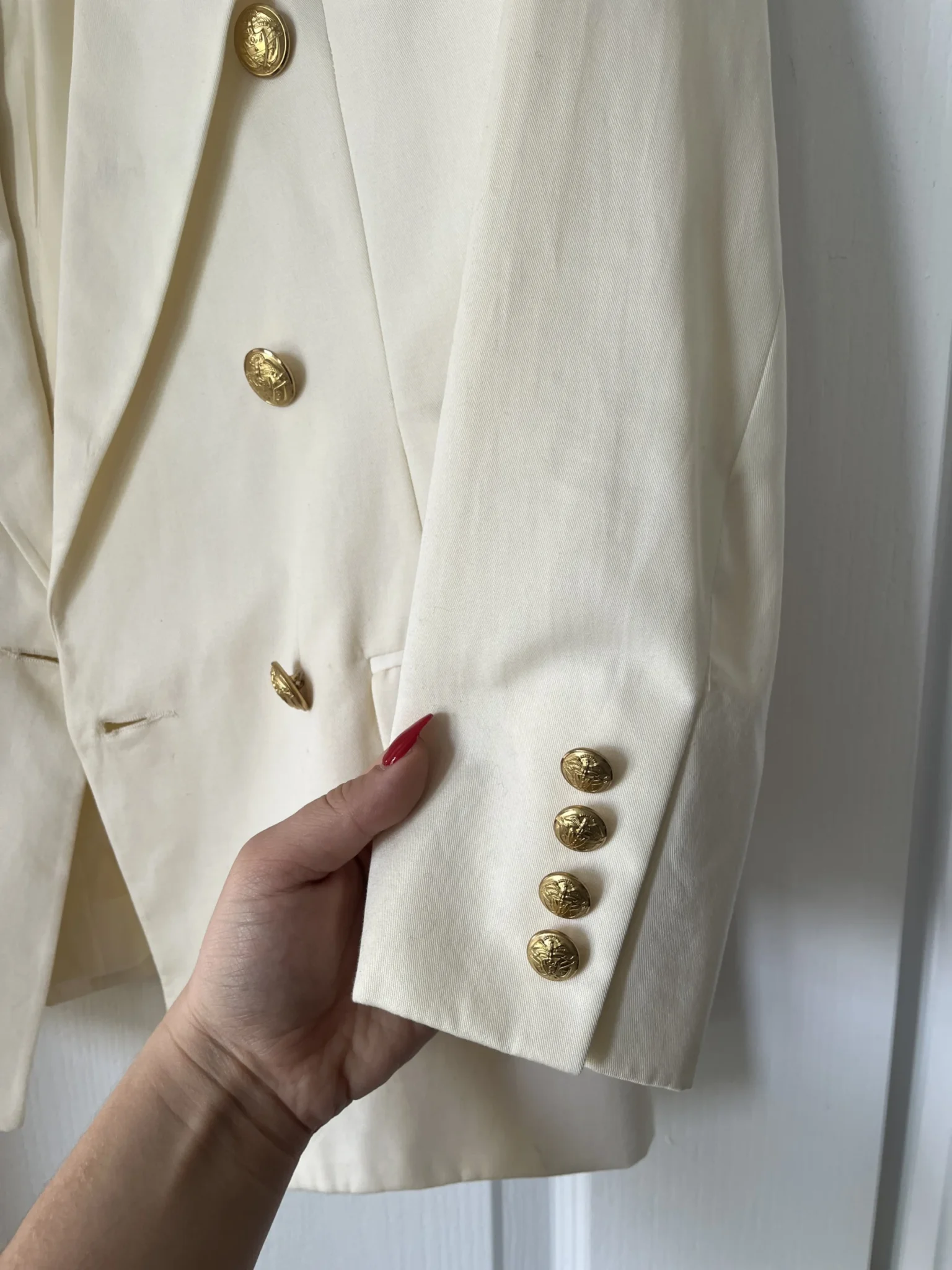 Image for Ralph Lauren blazer size 6 beige gold buttons