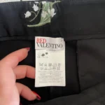 Thumbnail for Red Valentino trousers size 42 with white and green floral embroidery