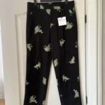 Thumbnail for Red Valentino trousers size 42 with white and green floral embroidery