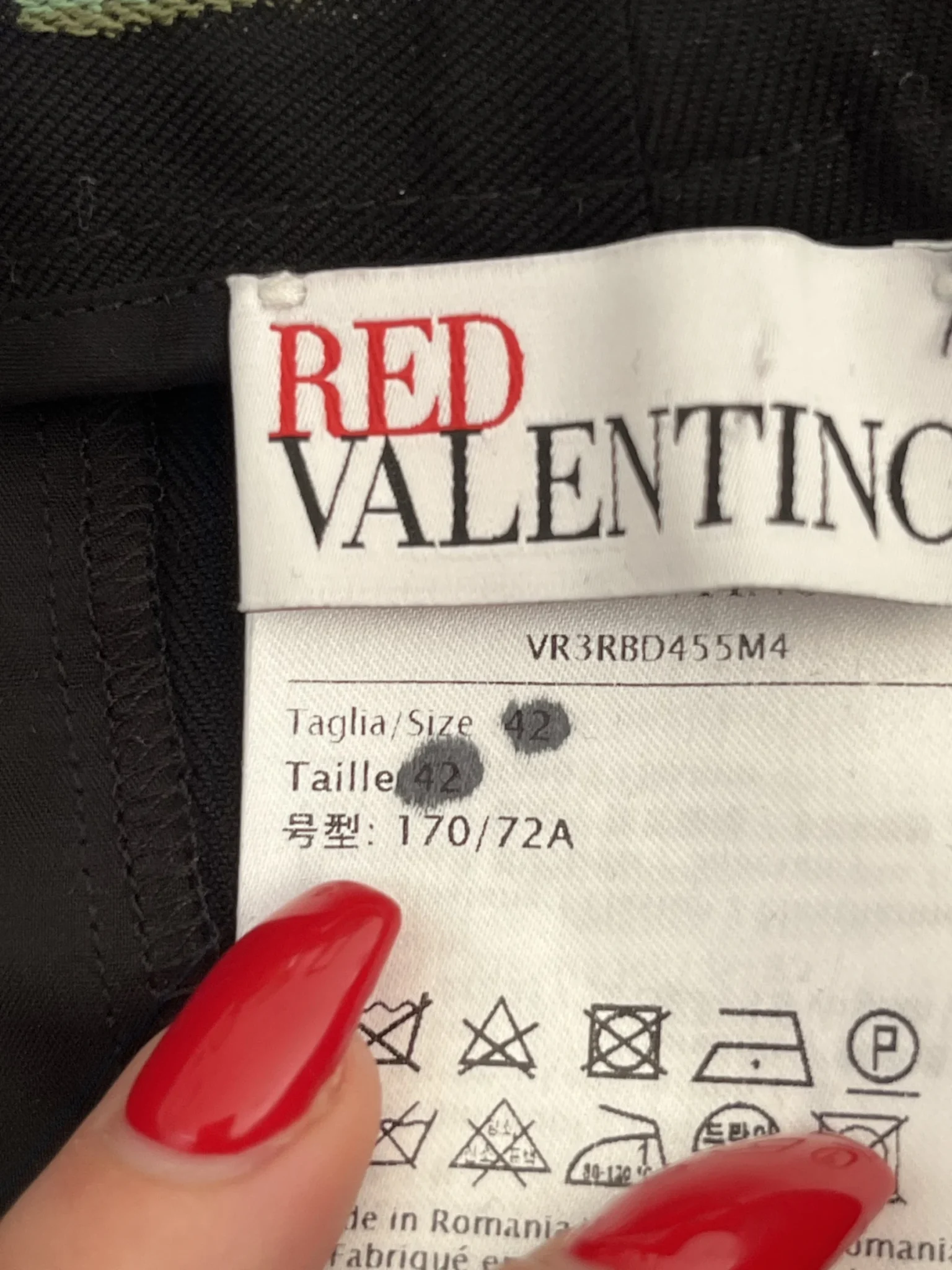 Image for Red Valentino trousers size 42 with white and green floral embroidery