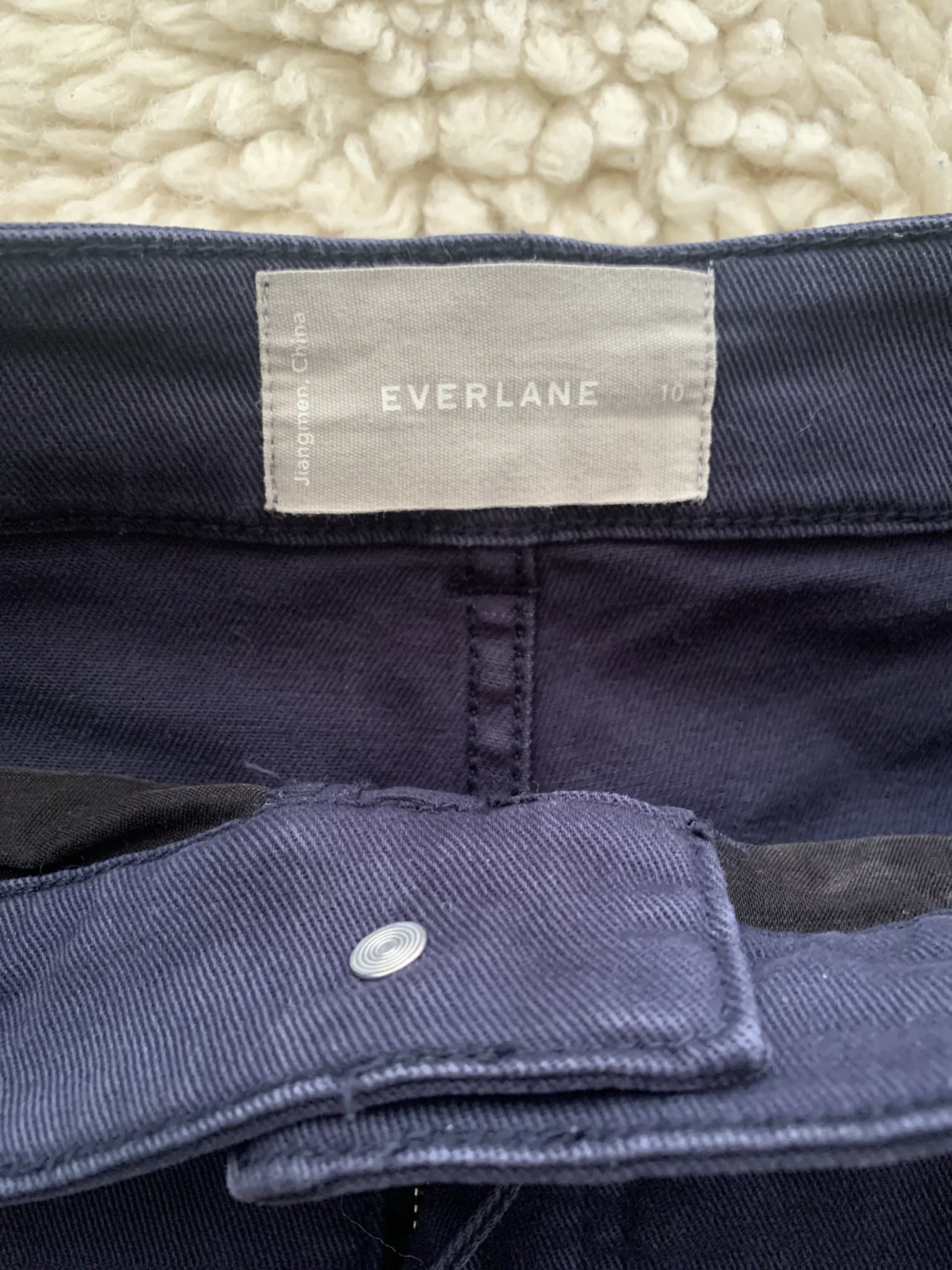 Image for Everlane utility barrel pant navy