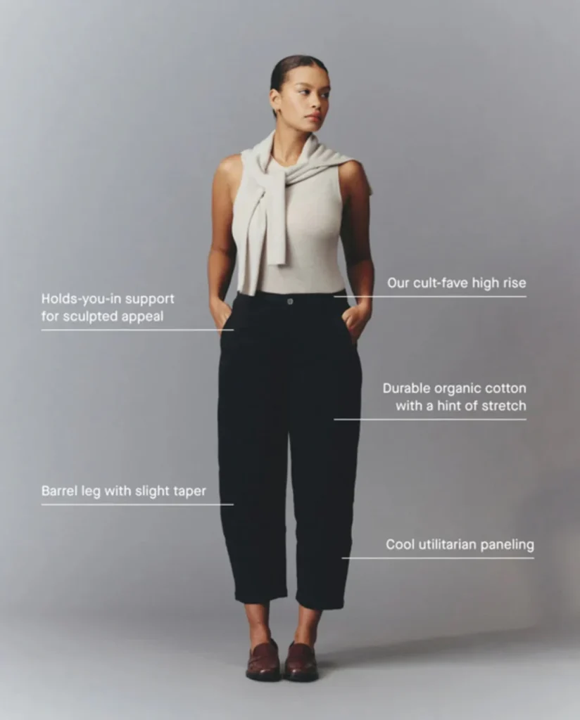 Image for Everlane utility barrel pant navy