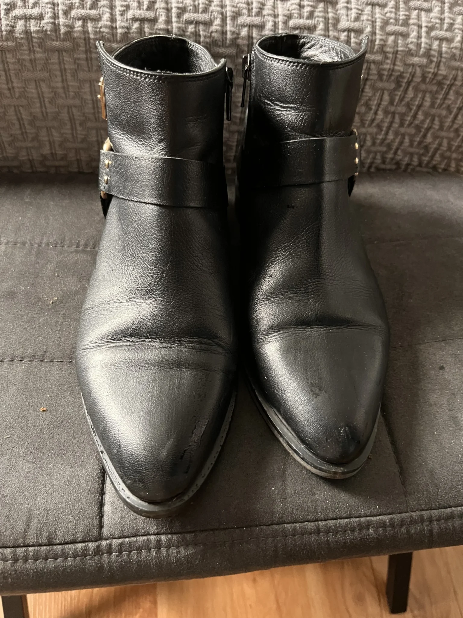Image for Bottillons cuir noirs Femme