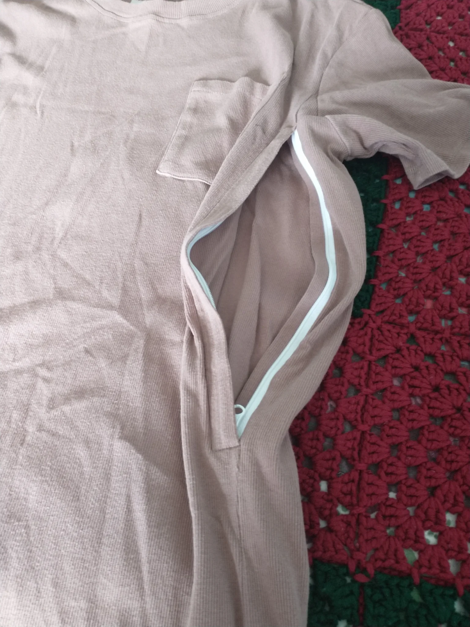 Image for Robe d'allaitement brune en rib Elona Maternité