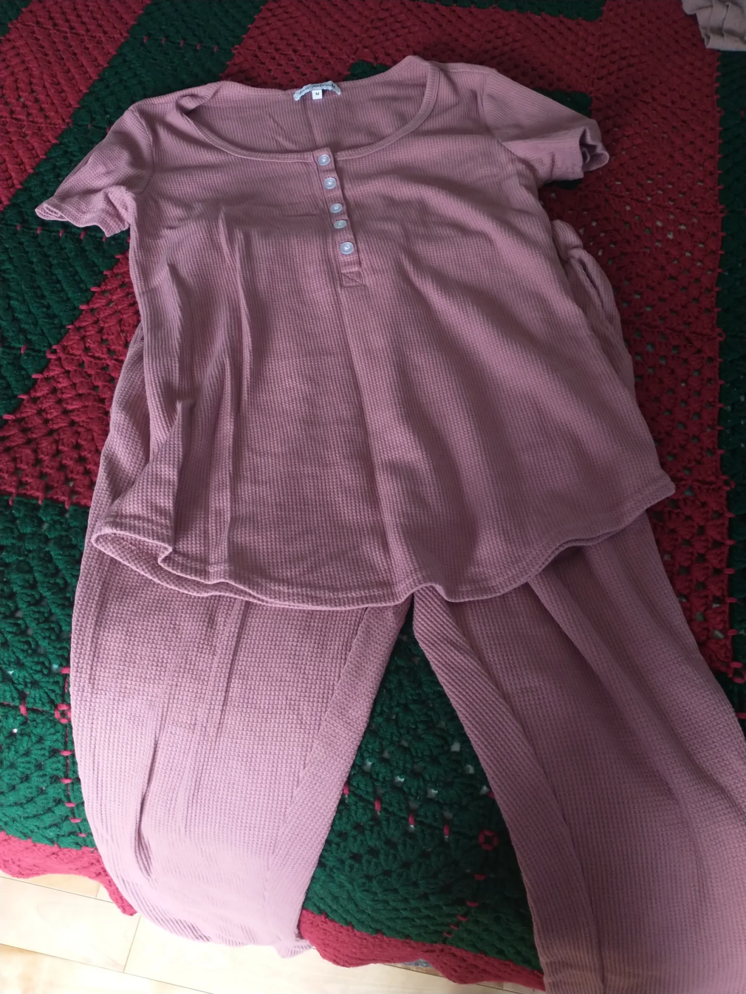 Featured image for Pyjama rose gaufré Rose Maternité
