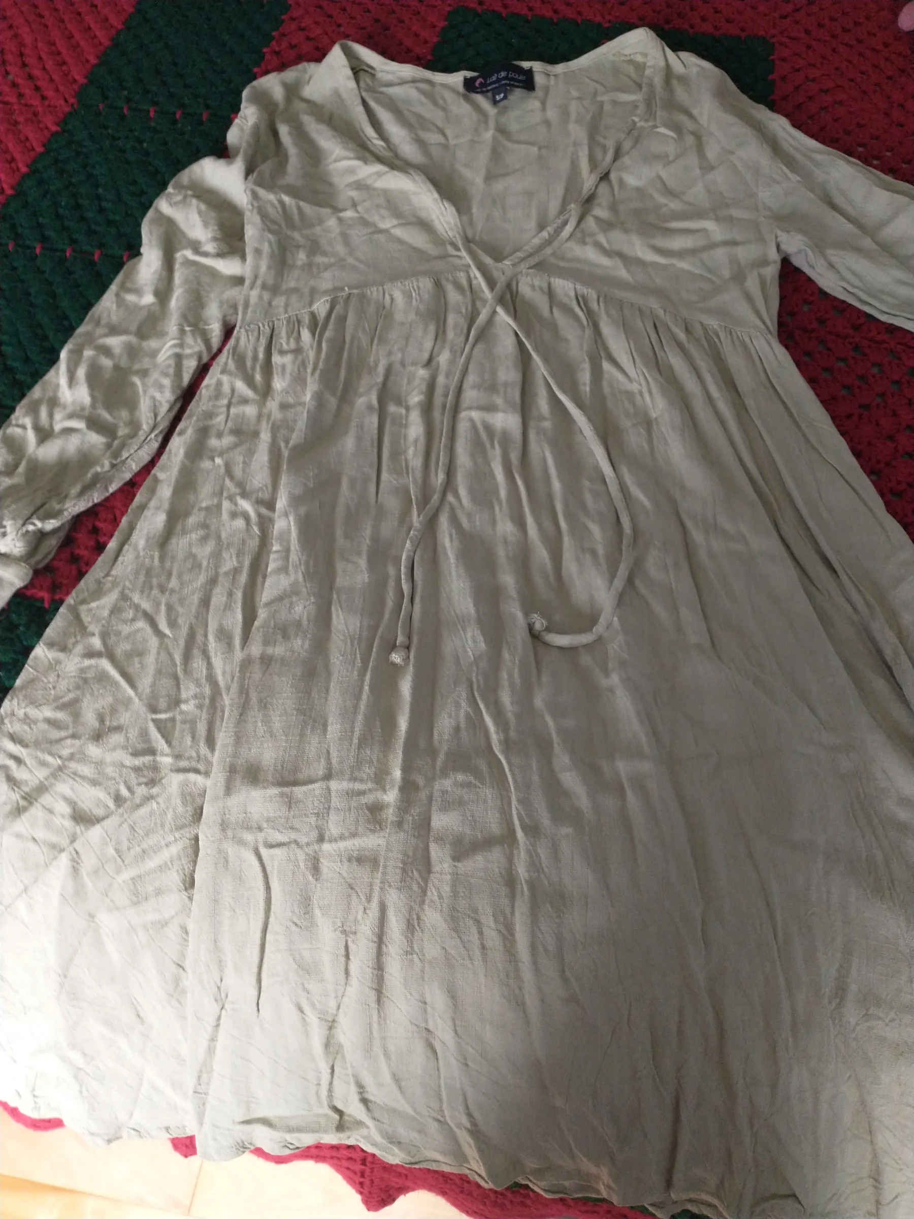 Robe verte Lait de Poule style lin Lait de Poule seconde main