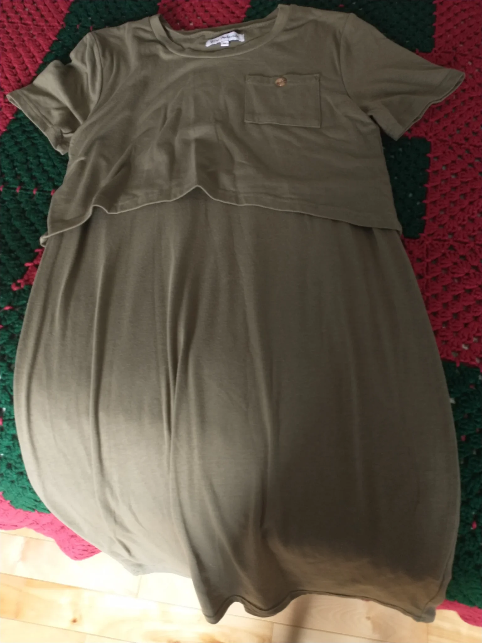 Featured image for Robe à poche vert kaki Rose Maternité
