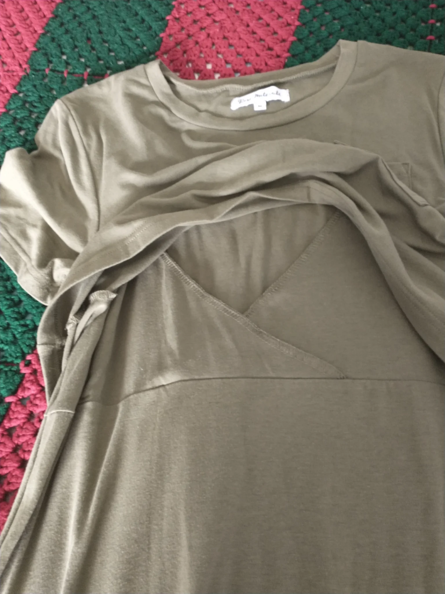 Image for Robe à poche vert kaki Rose Maternité