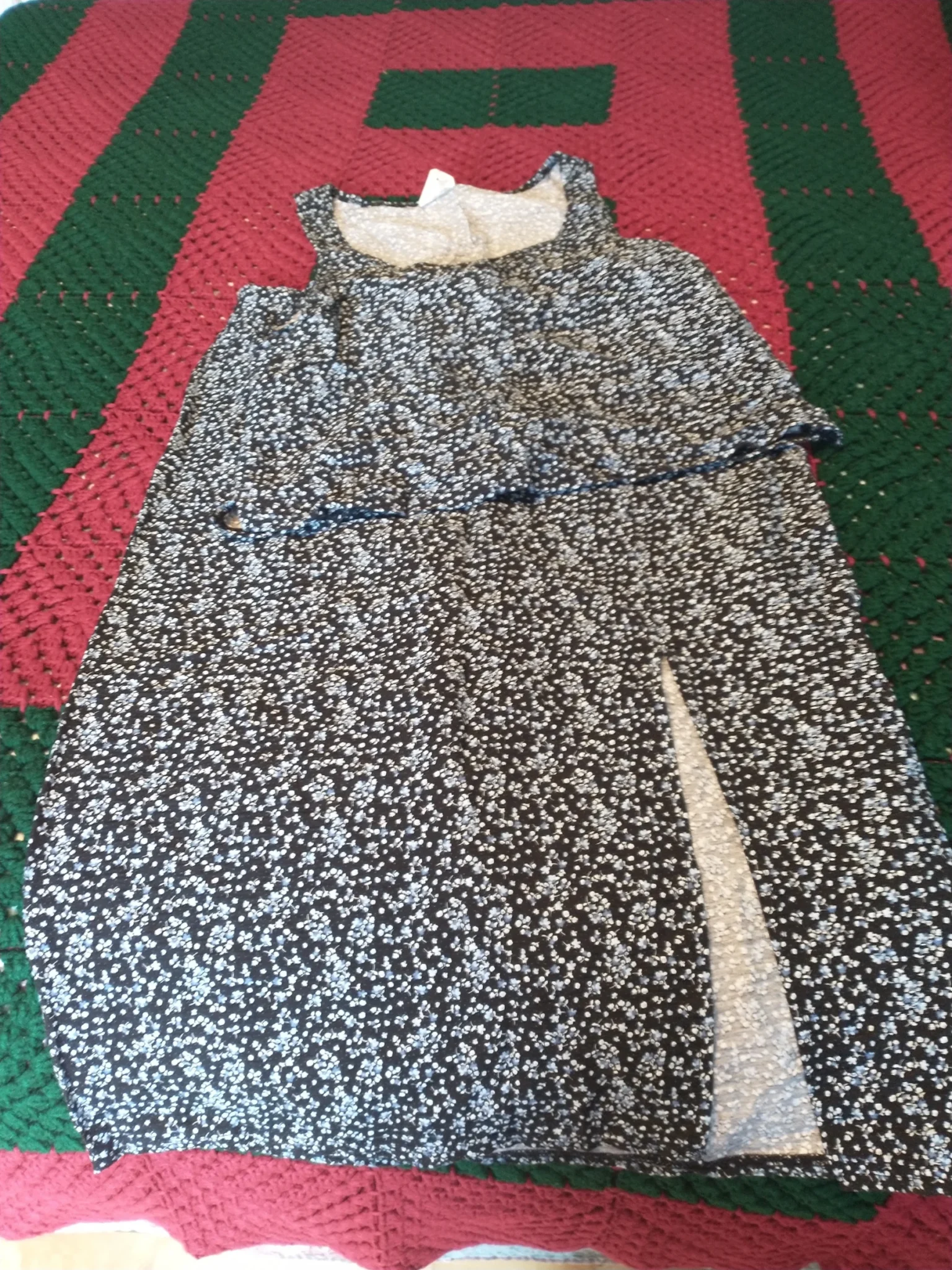Featured image for Black skirt and camisole with blue flowers From Rachel