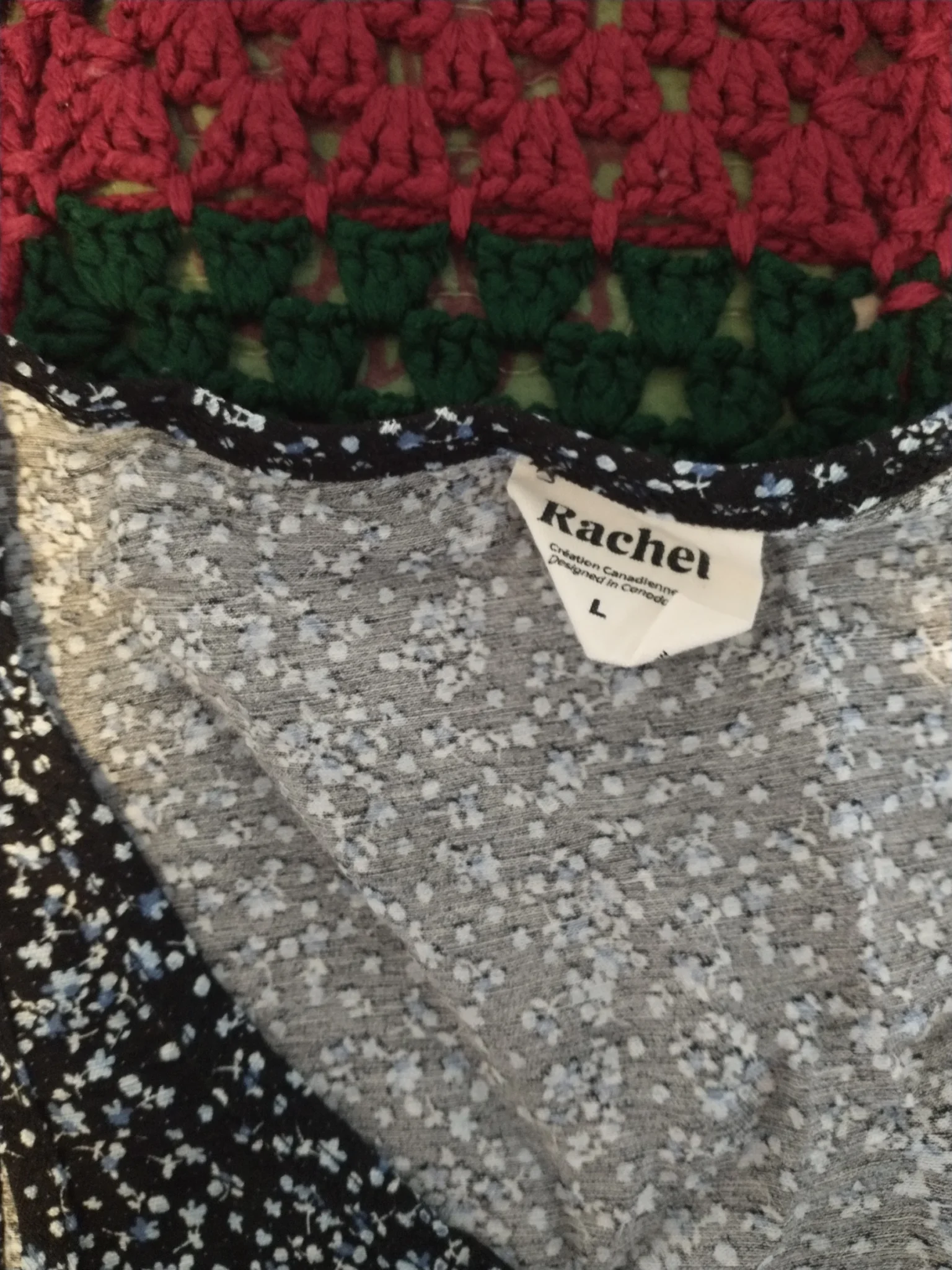 Image for Black skirt and camisole with blue flowers From Rachel