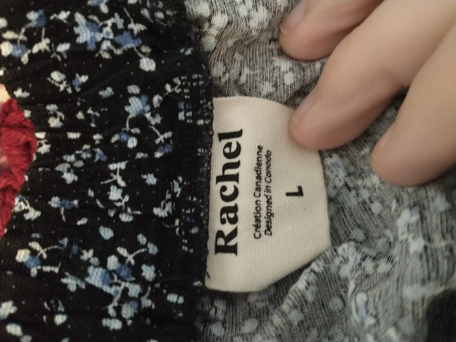Image for Black skirt and camisole with blue flowers From Rachel