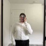 Featured thumbnail for HM white cardigan with black details