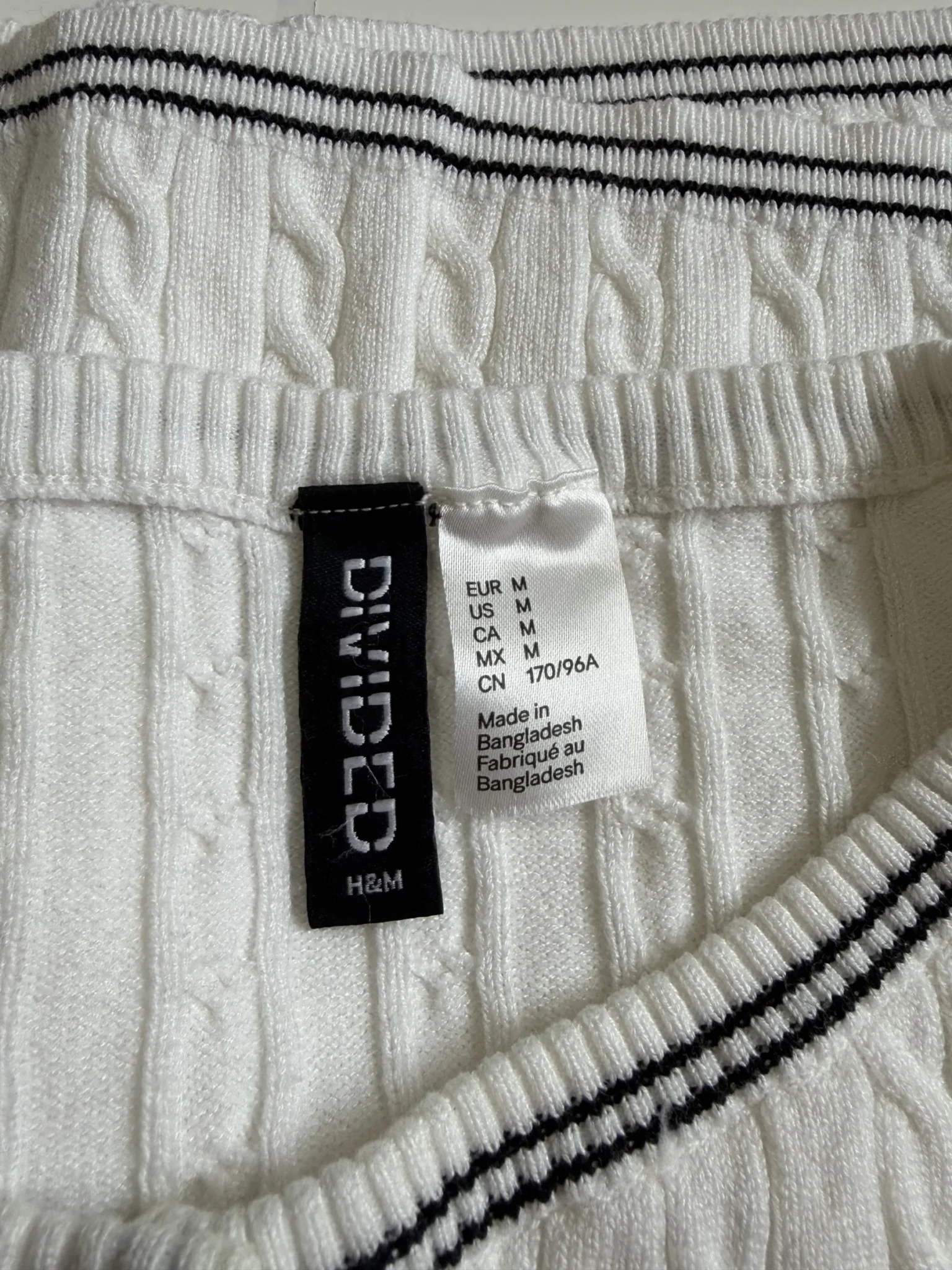 Image for HM white cardigan with black details