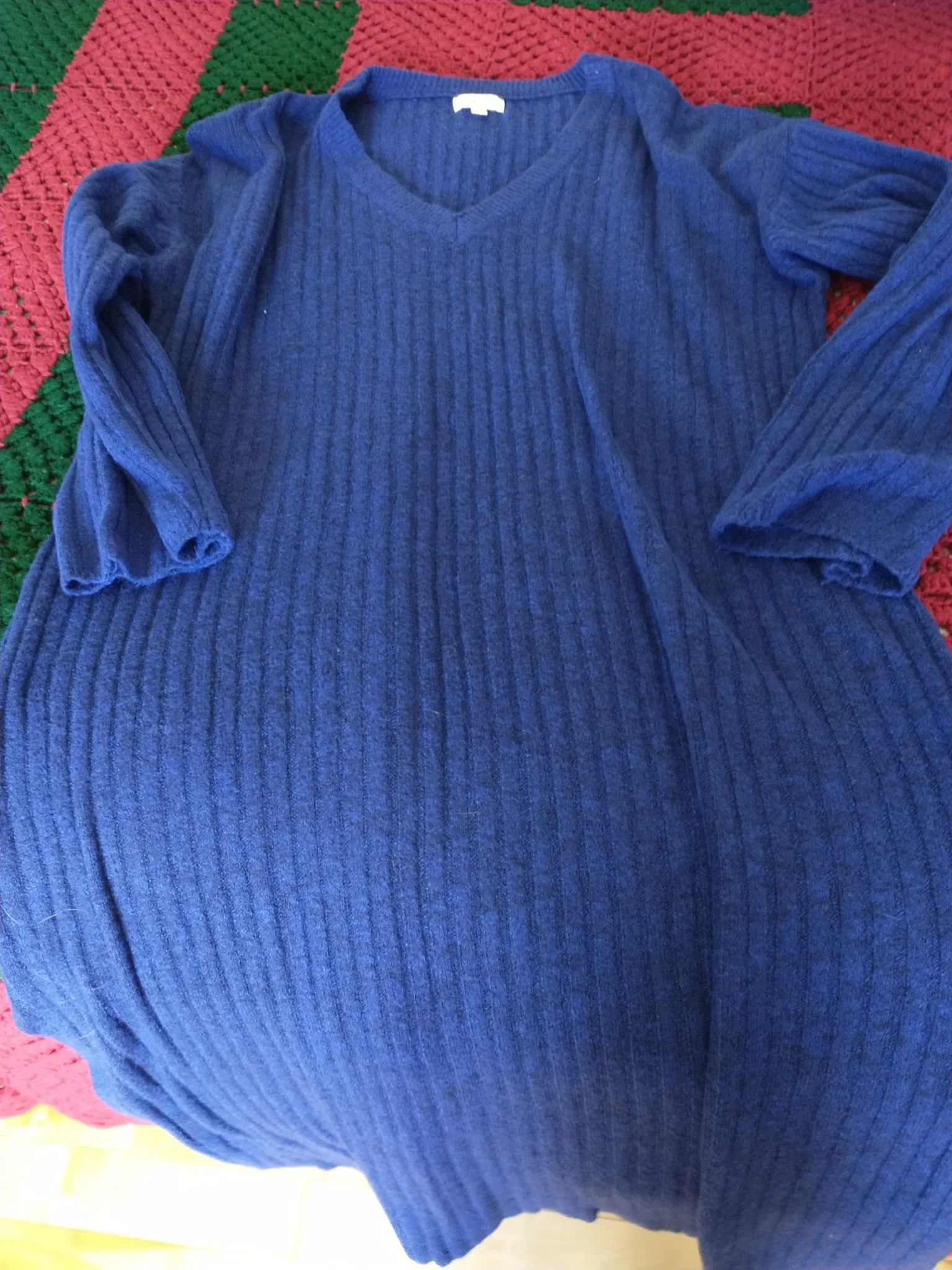 Featured image for Robe longue en laine bleue Womance