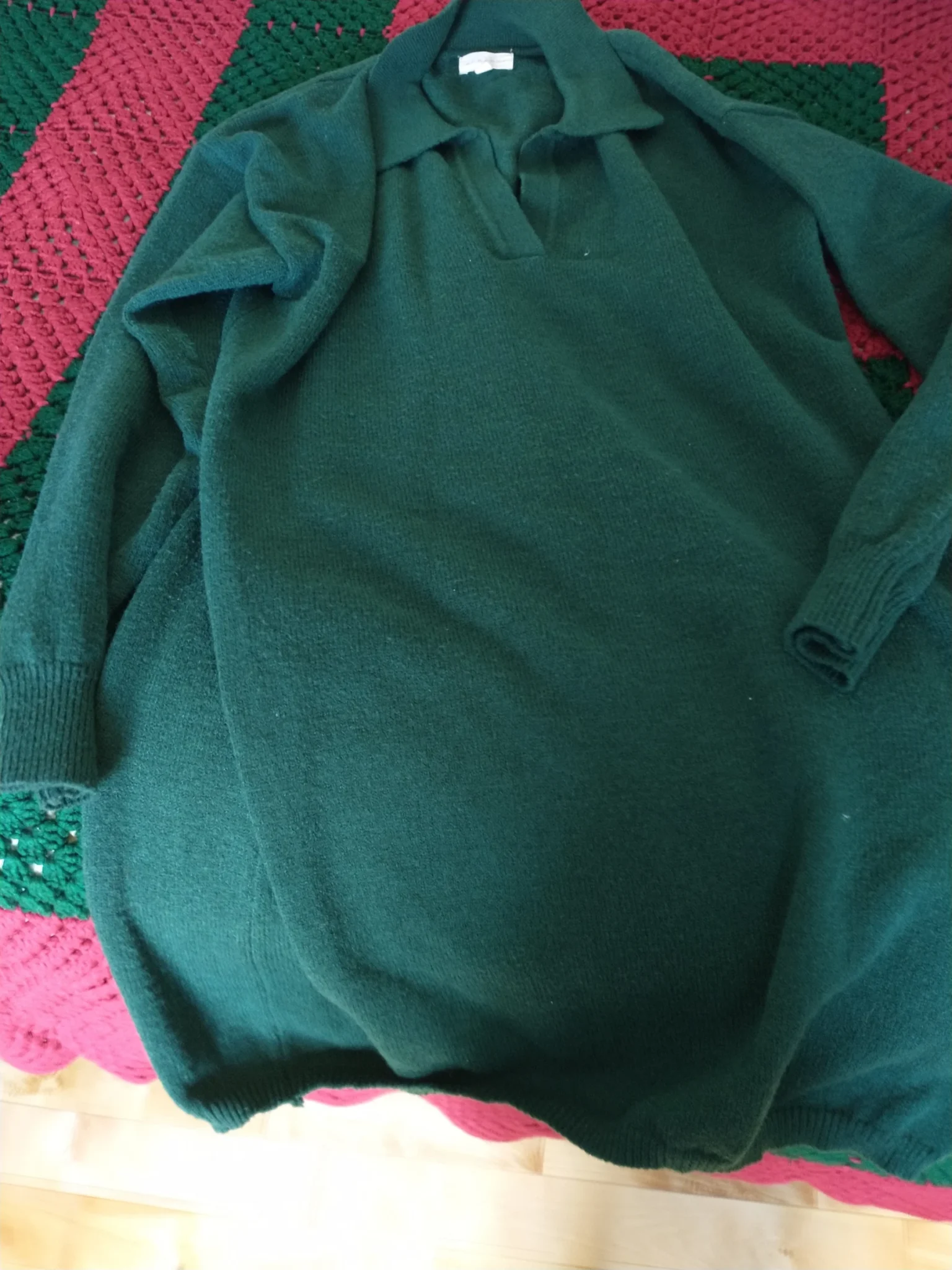 Image for Robe polo manches longues verte Womance