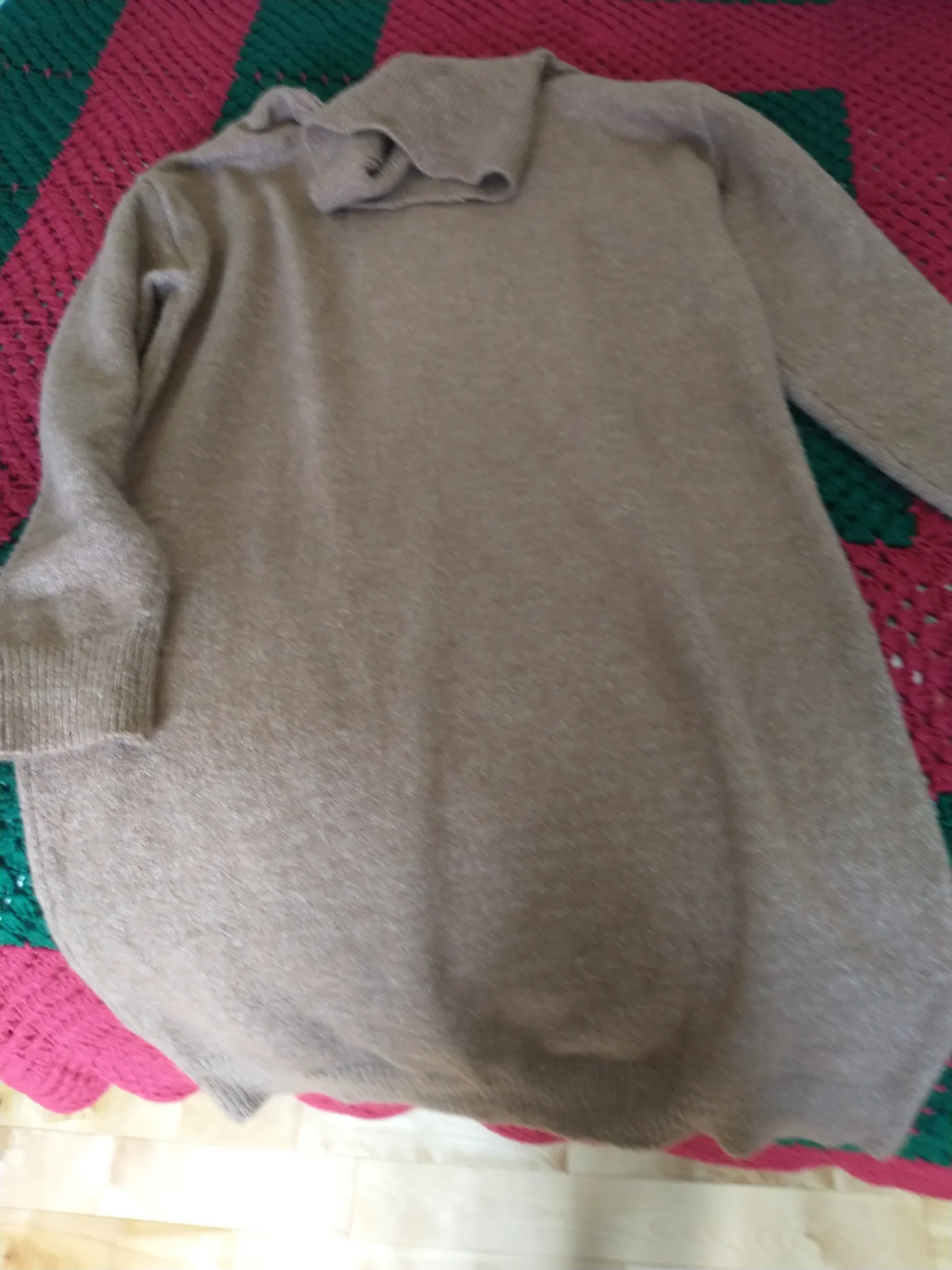 Featured image for Maternity pink wool dress