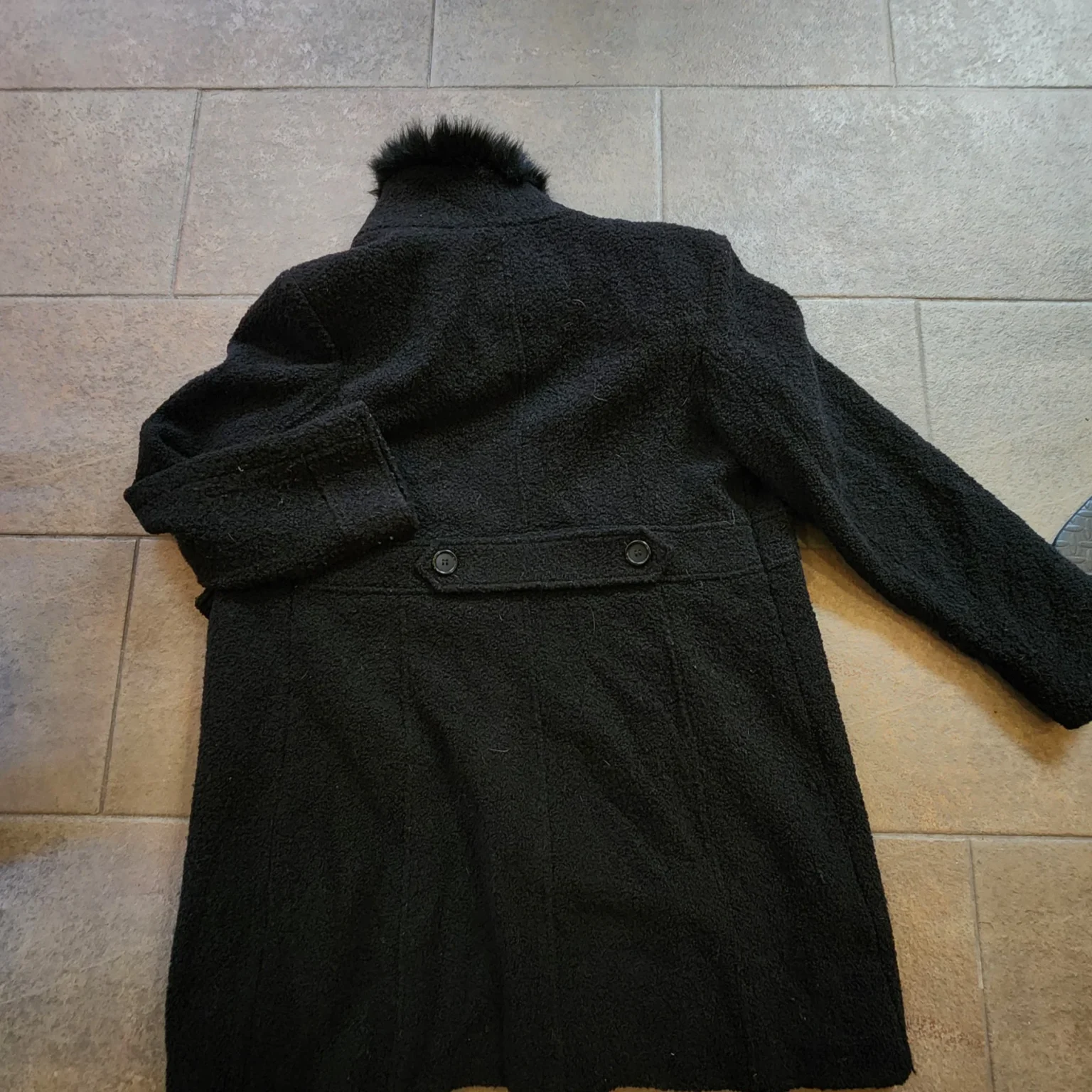 Image for Manteau noire en laine taille XL