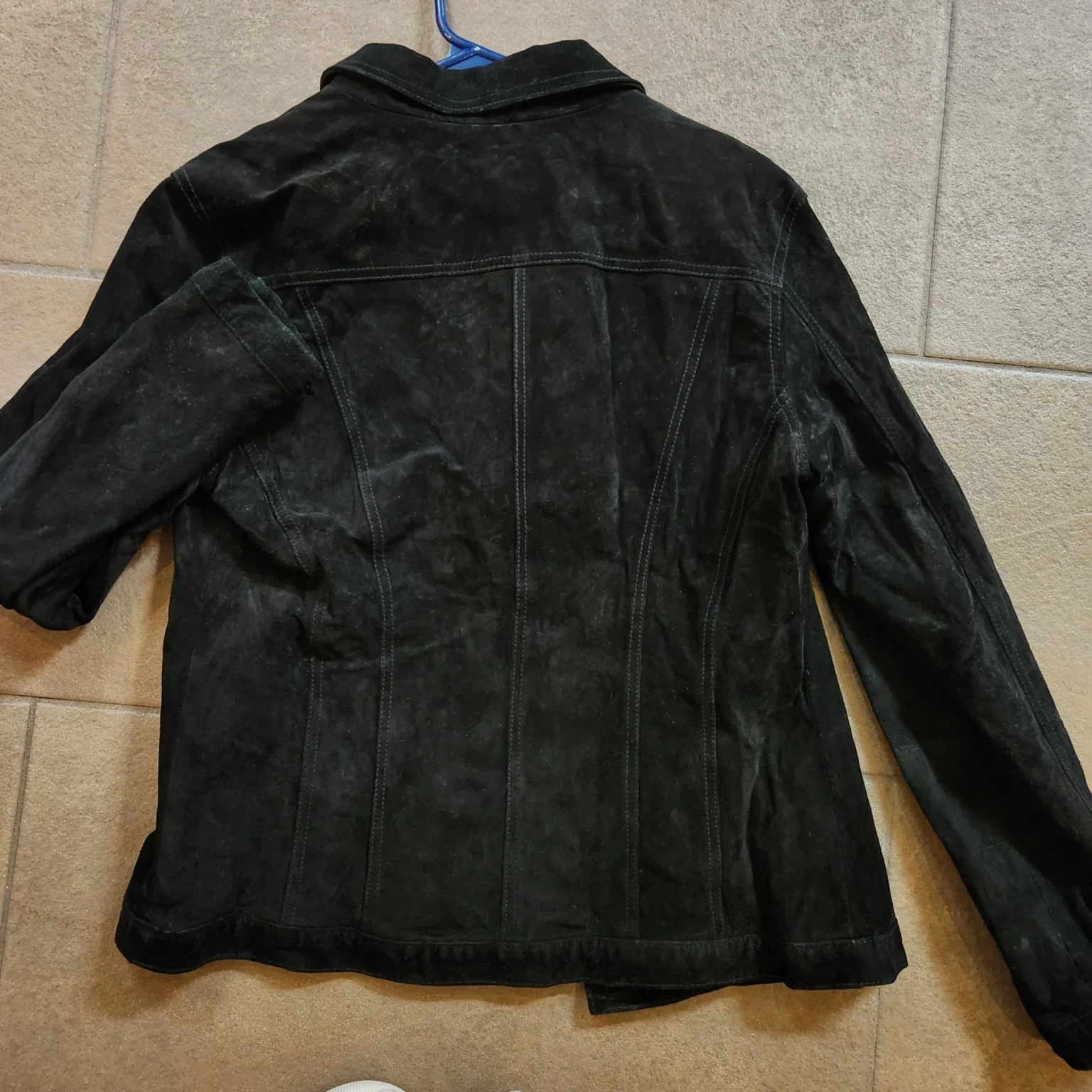 Image for Manteau noir pour femme taille M 100% suede