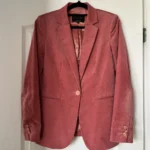 Featured thumbnail for Massimo Dutti women's pink velvet jacket size 38