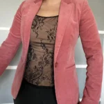 Thumbnail for Massimo Dutti women's pink velvet jacket size 38