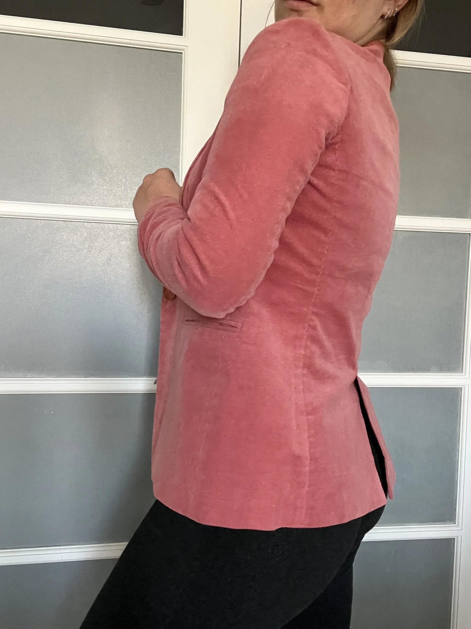 Image for Massimo Dutti women's pink velvet jacket size 38