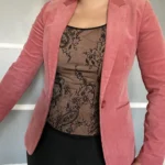 Thumbnail for Massimo Dutti women's pink velvet jacket size 38