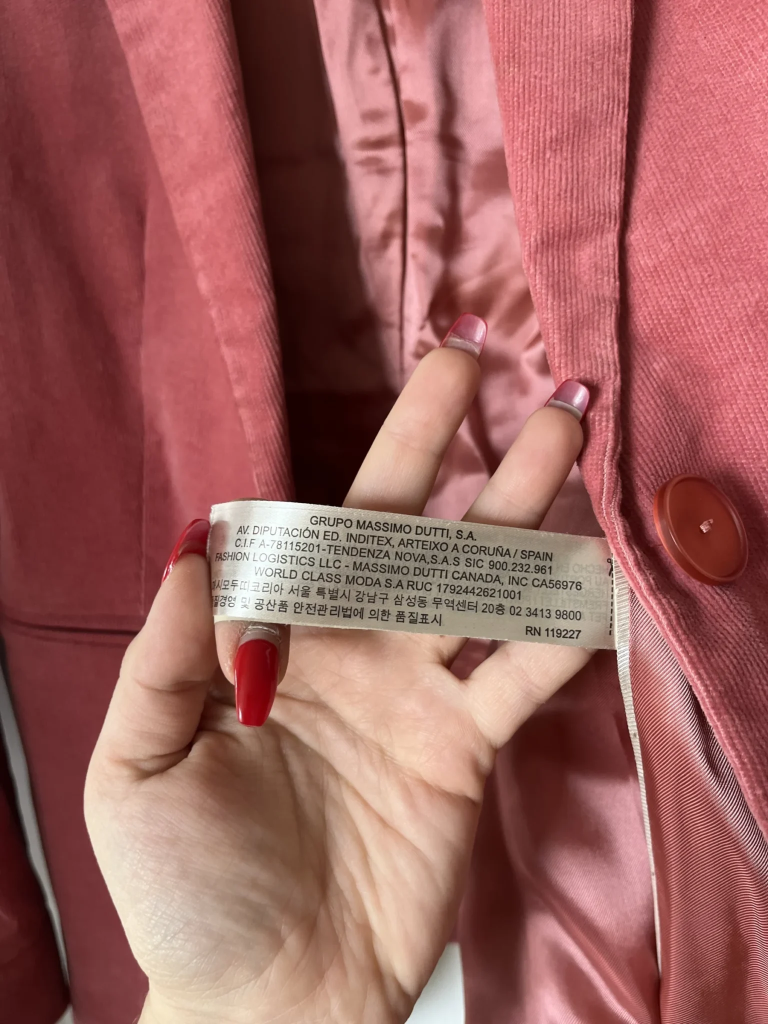 Image for Massimo Dutti women's pink velvet jacket size 38