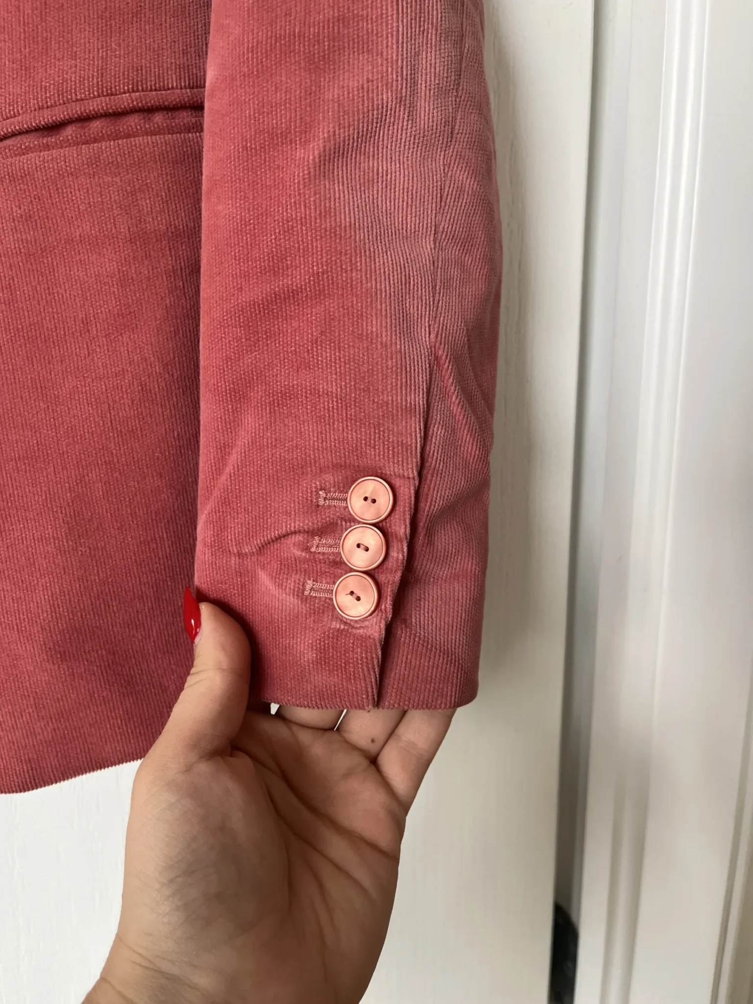 Image for Massimo Dutti women's pink velvet jacket size 38