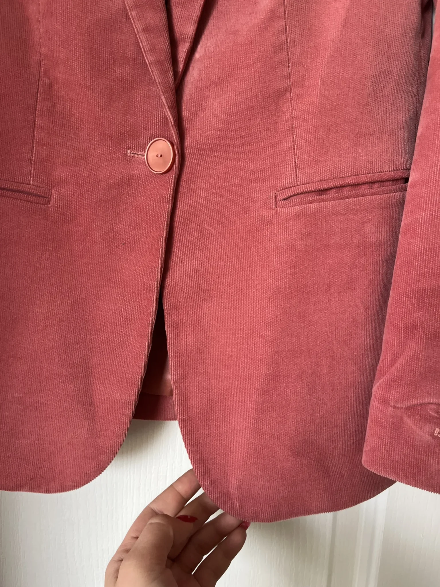 Image for Massimo Dutti women's pink velvet jacket size 38