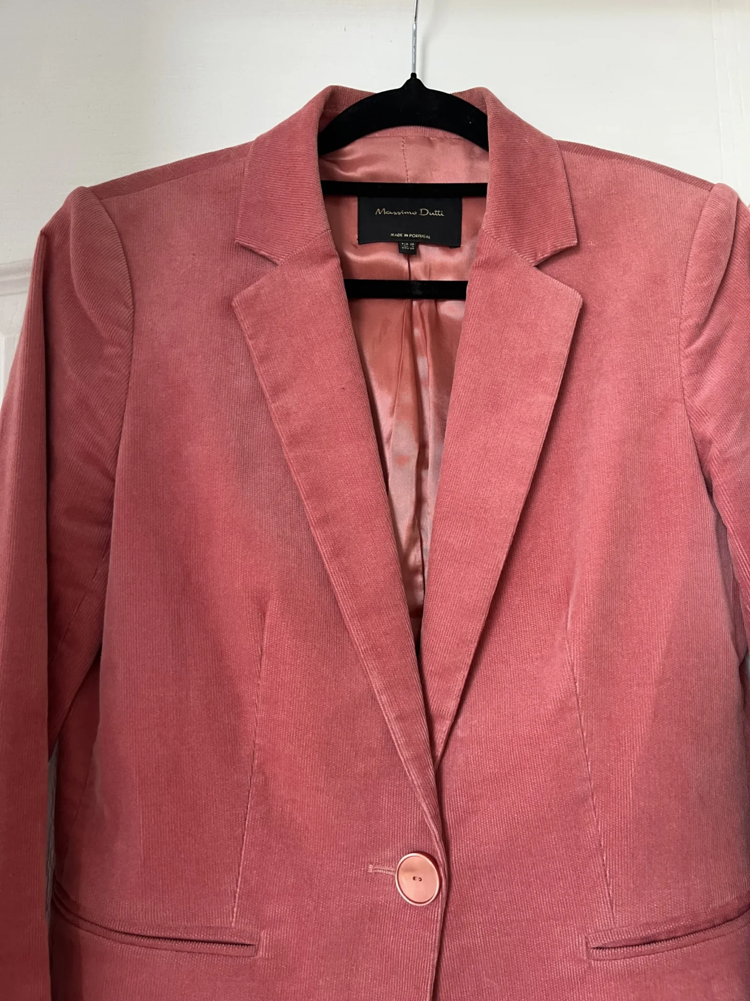Image for Massimo Dutti women's pink velvet jacket size 38