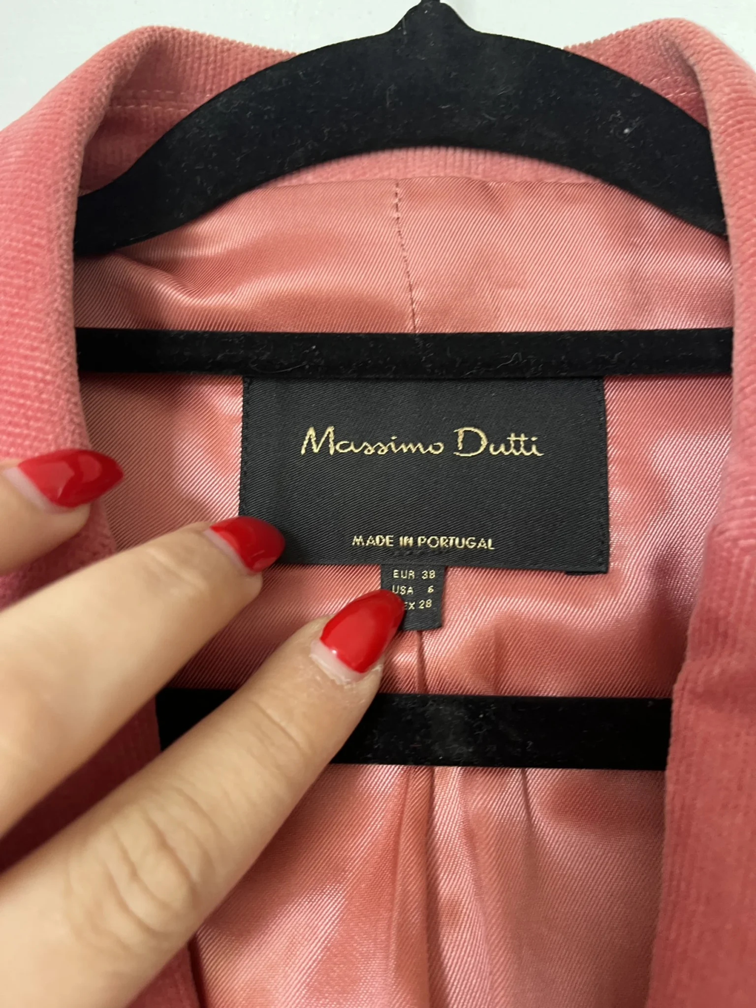 Image for Massimo Dutti women's pink velvet jacket size 38