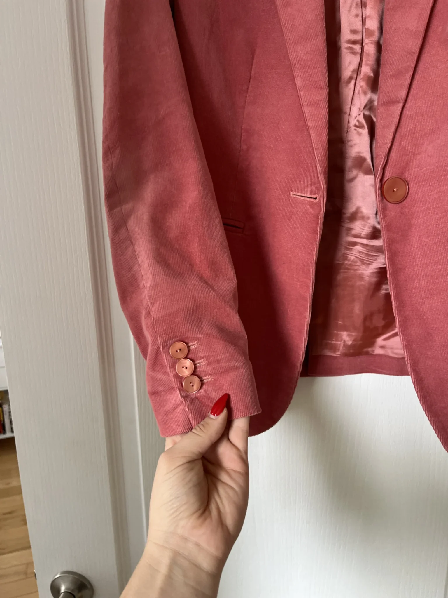 Image for Massimo Dutti women's pink velvet jacket size 38