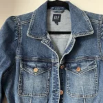 Thumbnail for Gap women's M denim jacket with gathered sleeves