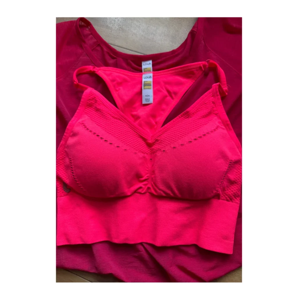 Image for Lolë pink sports set - top + sports bra size S/M gym yoga training
