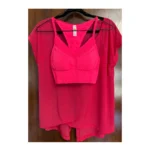 Thumbnail for Lolë pink sports set - top + sports bra size S/M gym yoga training