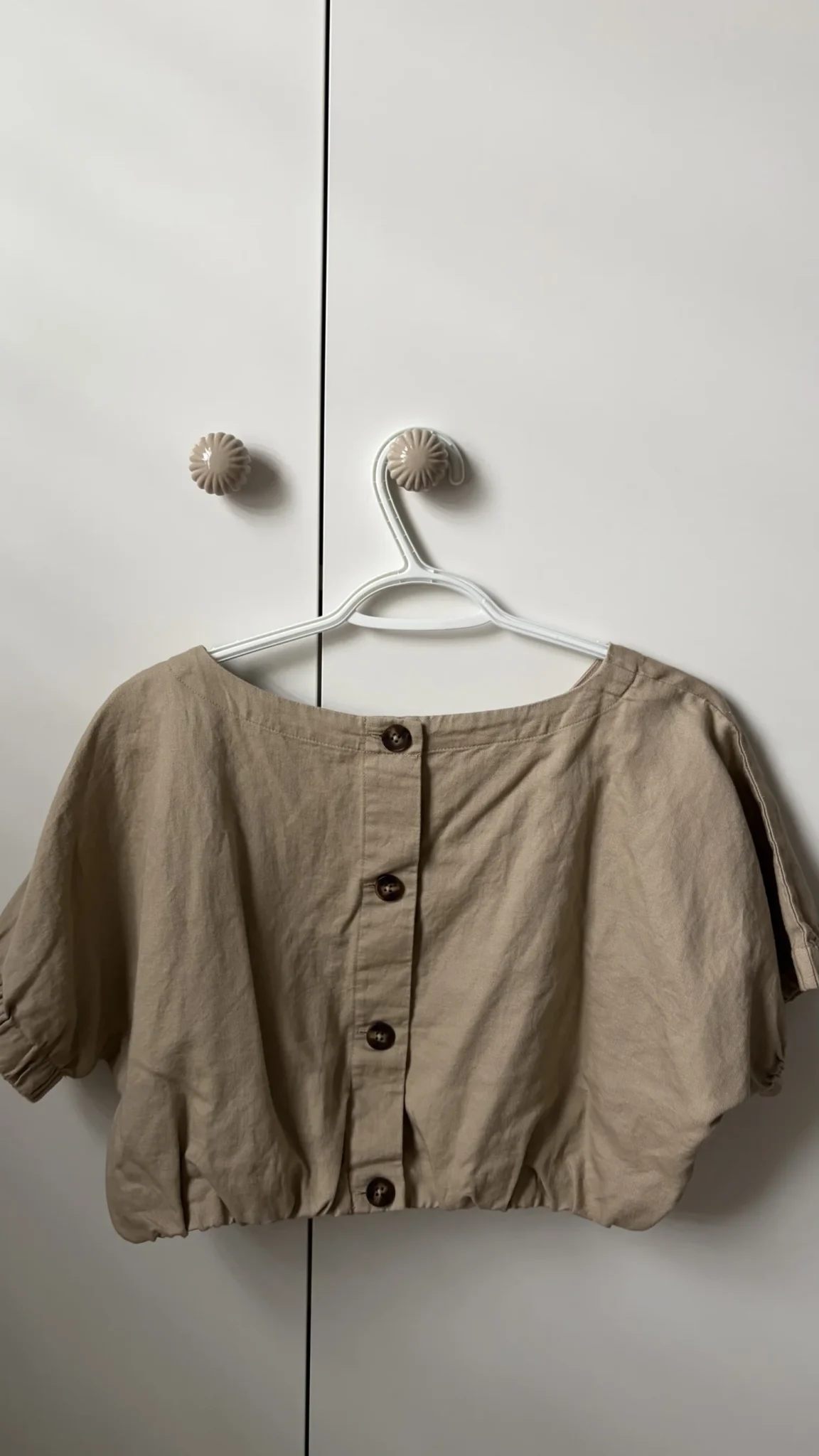 Image for Haut crop beige