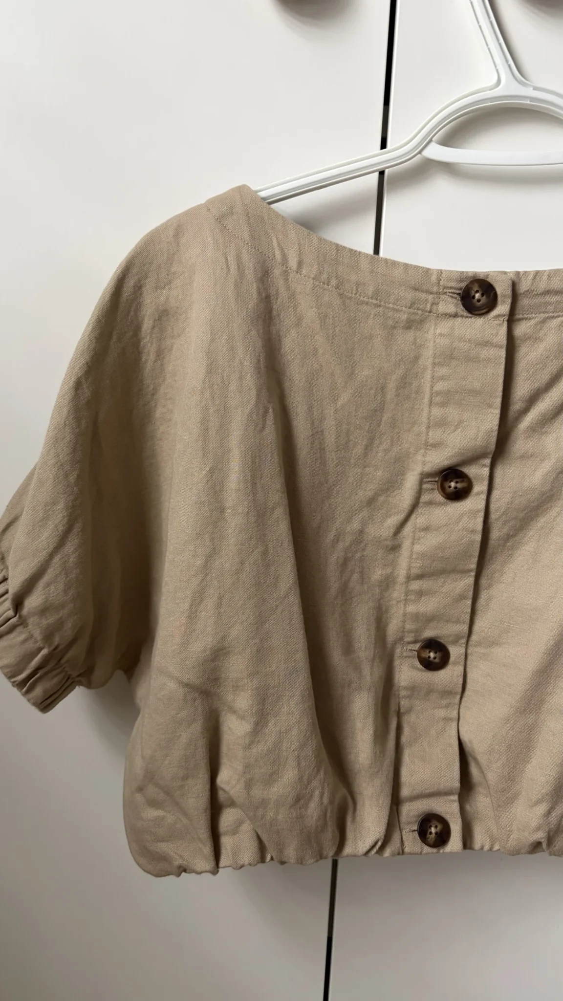Image for Haut crop beige