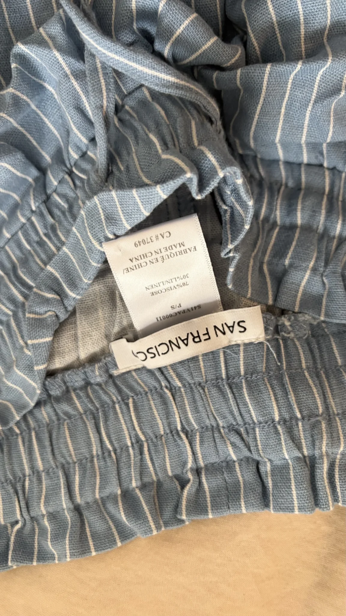 Image for Pantalons bleu rayé blanc