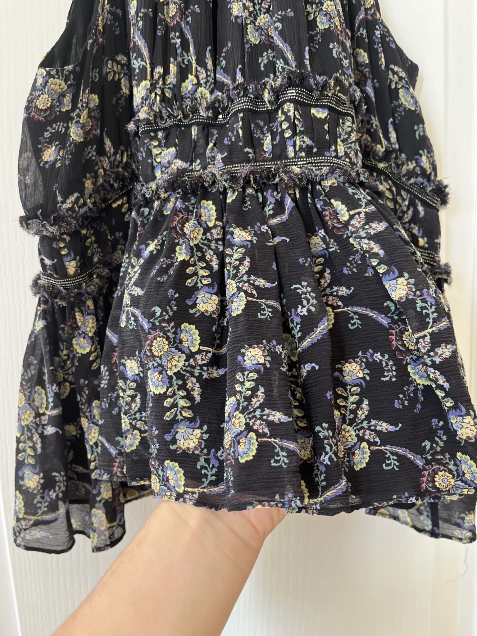 Image for The Kooples Sunrise silk floral top size 1 or M