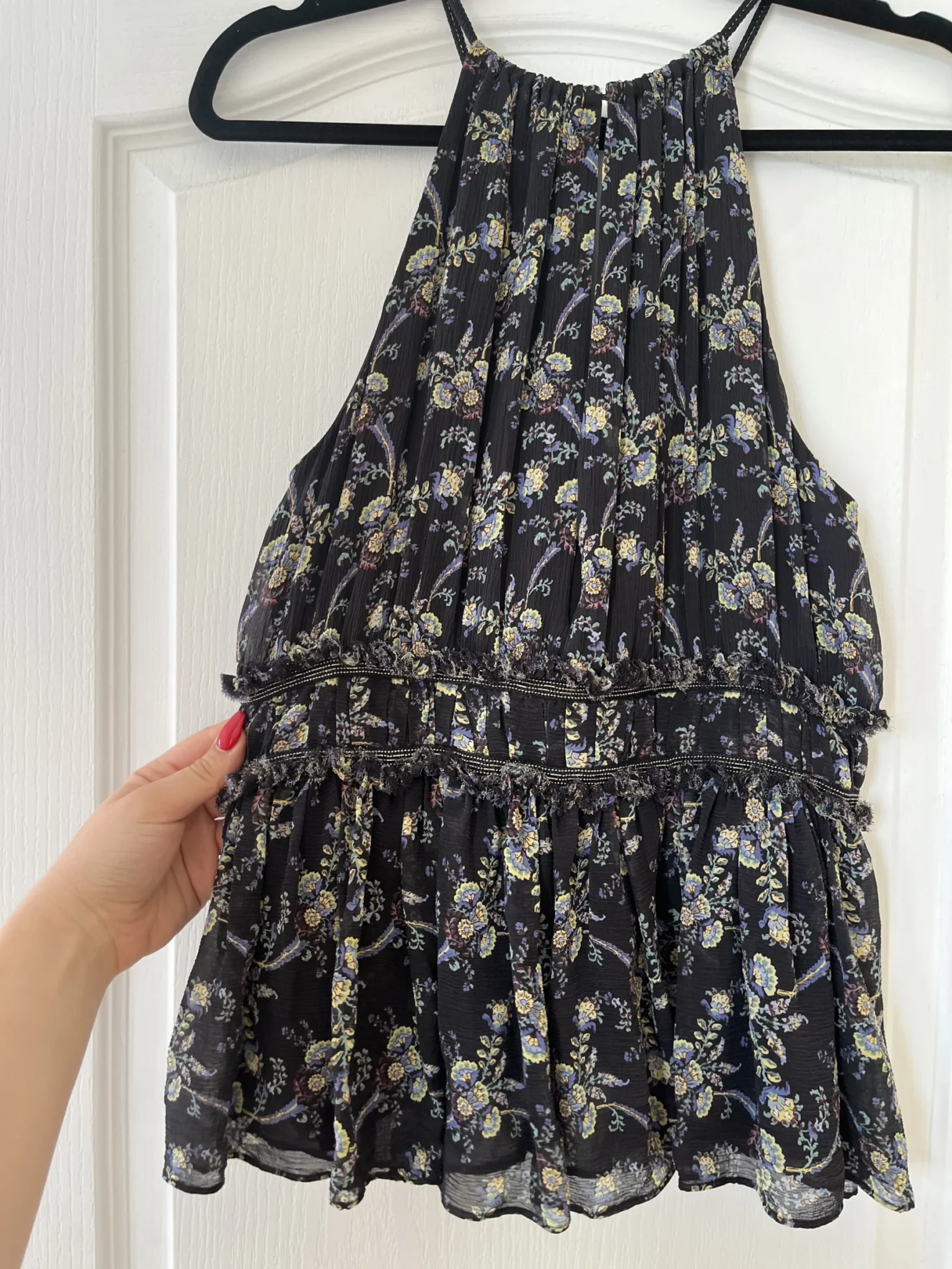 Image for The Kooples Sunrise silk floral top size 1 or M