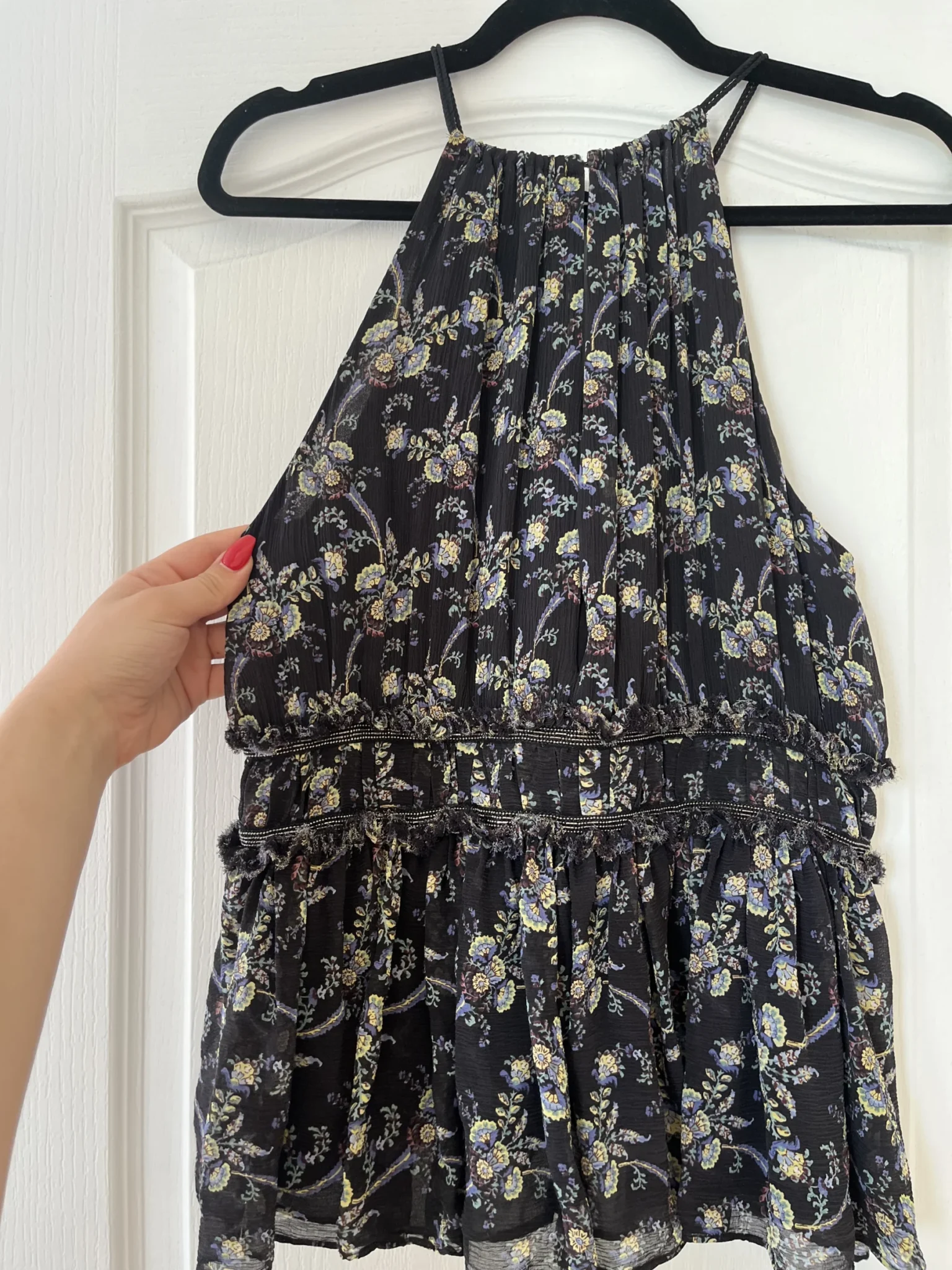Image for The Kooples Sunrise silk floral top size 1 or M