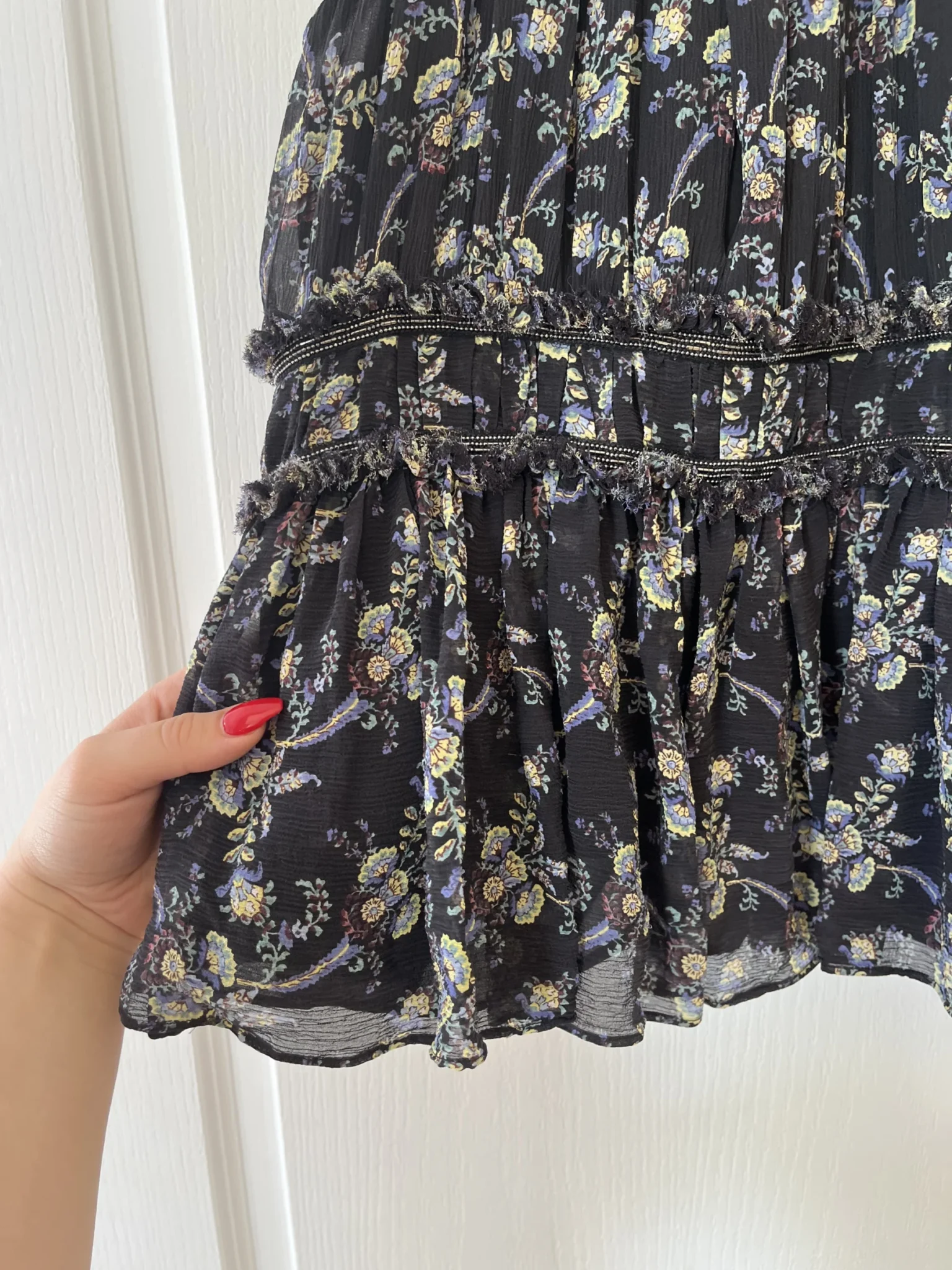 Image for The Kooples Sunrise silk floral top size 1 or M