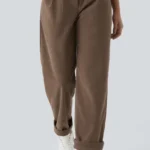 Thumbnail for Pantalon Halara brun côtelé