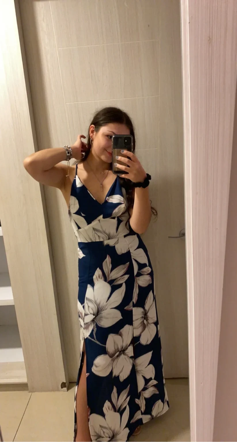 Featured image for Robe longue Dynamite à motif fleuri
