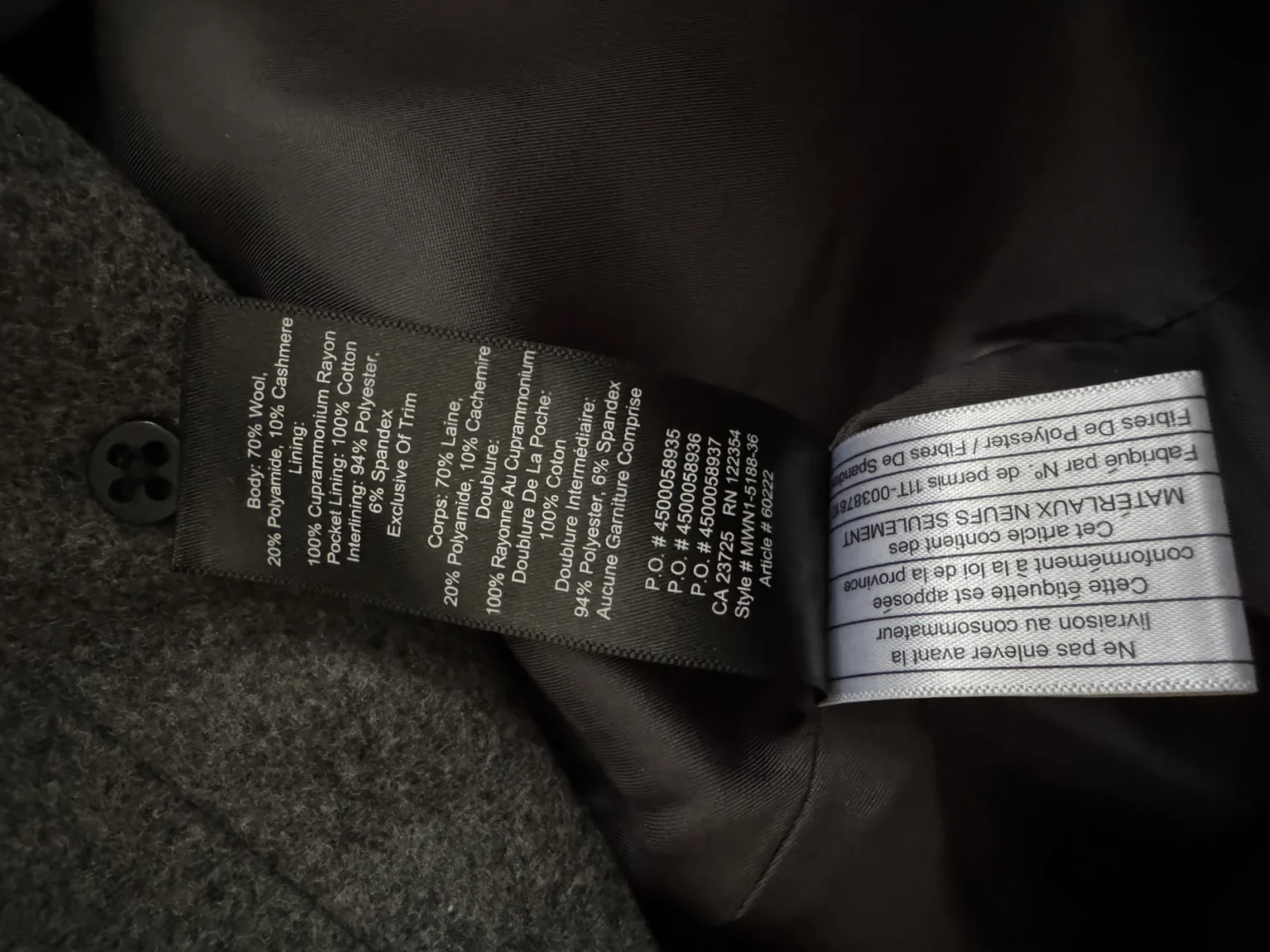 Image for Aritzia Grey Wool Coat