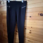 Thumbnail for Leggings noir avec zip décoratif