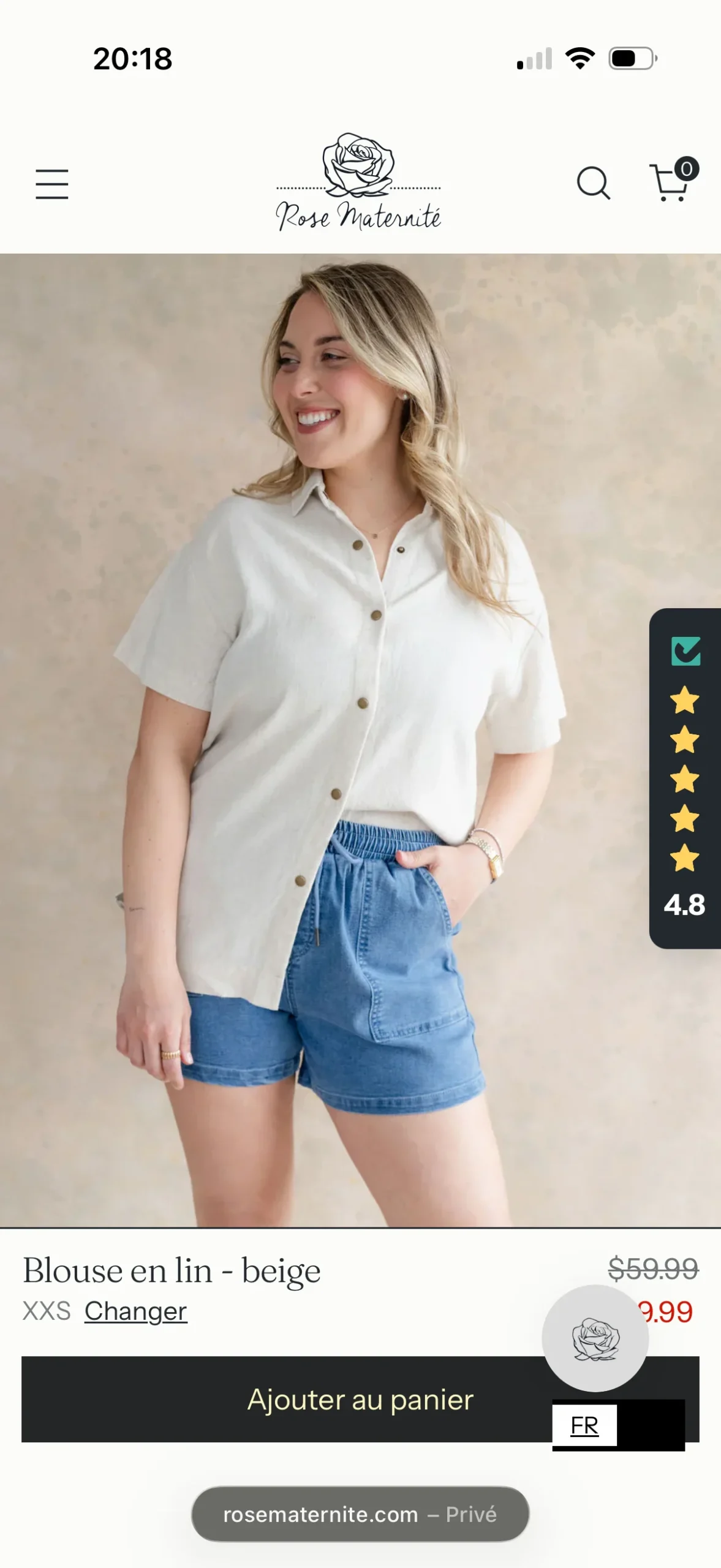 Chemise Rose Maternité seconde main