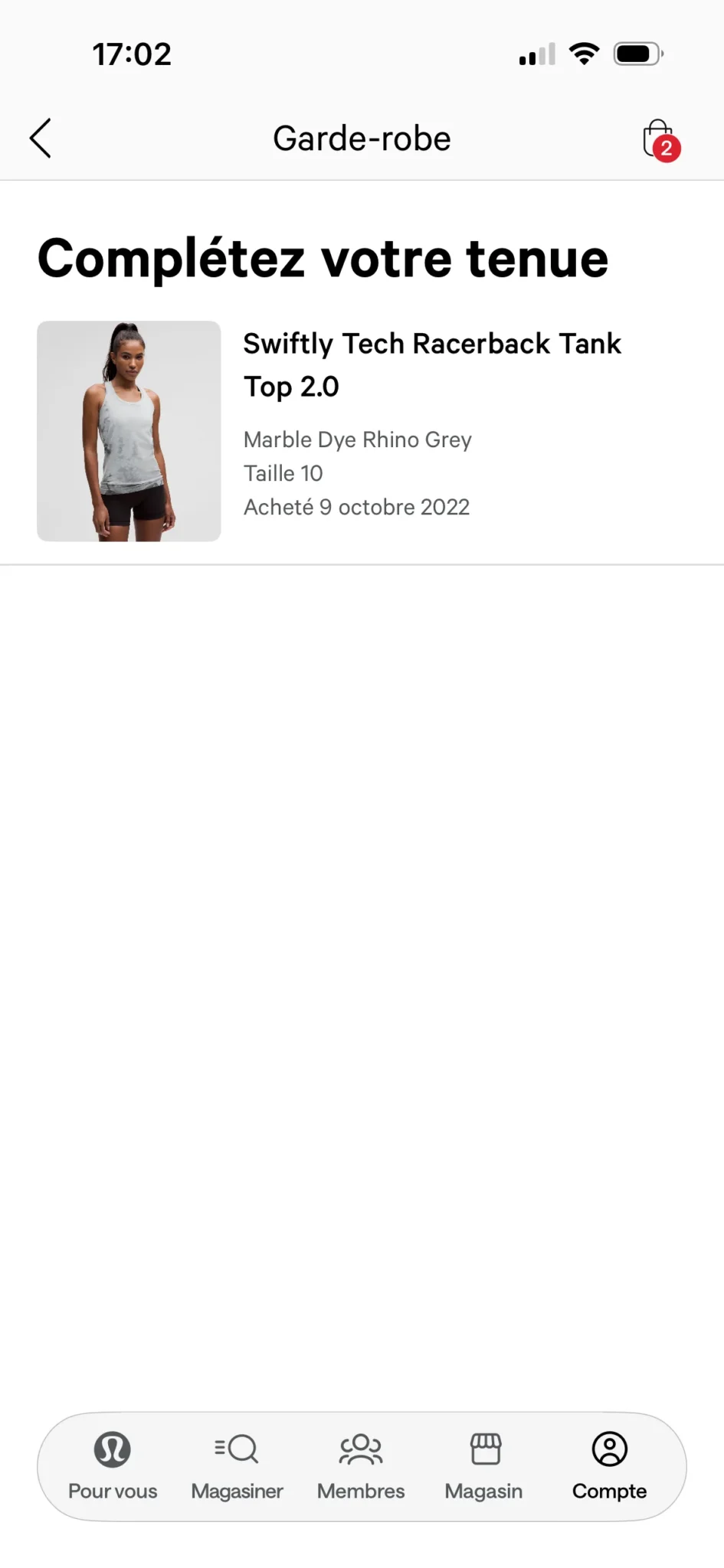Image for Camisole sport Lululemon