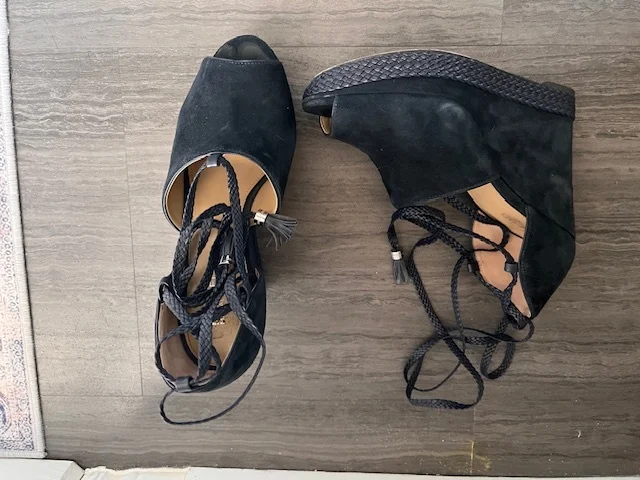 Image for Sandales compensées en daim bleu - Michael Kors