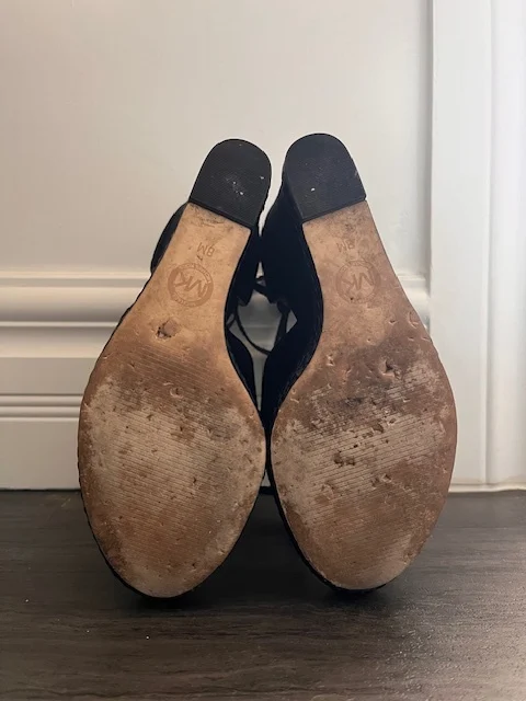 Image for Sandales compensées en daim bleu - Michael Kors